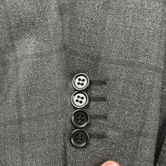 Men's Canali charcoal check wool suit jacket sport coat - Picture 5 of 15